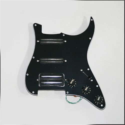 Schlagbrett Tonabnehmer Schwarzer Ein-Single-Double-Hochleistungs-Pickup-Schutzkreisbaugruppe Stille Verzerrung(Black)