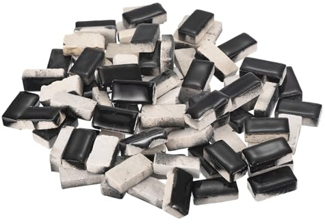 QUARKZMAN 200g Keramik Mosaikfliesen Rechteckige Schwarze Keramikfliesen | Für Bastelbedarf, Für Mosaik-Sets, Garten Trittplatten Cup Mat