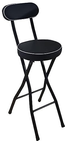 Sgabello da bar pieghevole portatile con poggiapiedi e design pieghevole, ideale per cucina, giardino, bagno, bancone, sedia per adulti, 60 cm, sgabello rotondo pieghevole