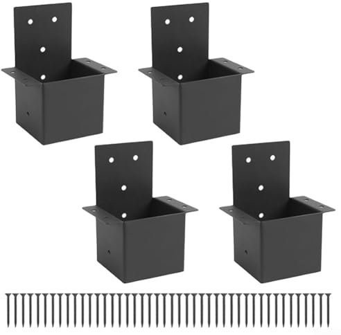 Feegow 4 PCS Pergola Brackets Gazebo Bracket Kit,Wood Post Support Kit Wall Mount Bracket Kit for Lumber Pergola Gazebo Sunroom Carport