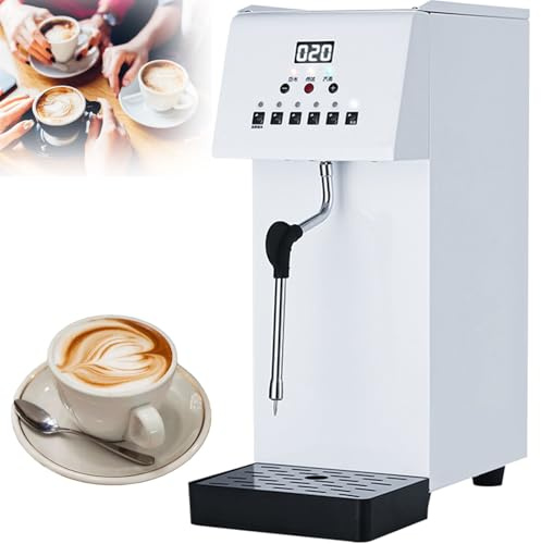 ylpddmm Macchina Vapore Completamente Automatica,Ingresso Acqua Intelligente, 6L, Montalatte a Vapore Professionale, con Display LCD, per tè e caffè