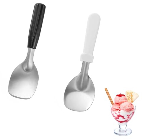 2 Pcs Heavy Duty Ice Cream Spade & Stainless Steel FlatIce Cream Scooper for Hard Ice Cream, Frozen Desserts, Butter and Creamy Treats