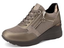 QUEEN HELENA Sneakers con Zeppa Scarpe da Ginnastica Alte Donna X33-30 (Bronzo, Sistema Taglie Calzature EU, Adulto, Donna, Numero, Media, 37)