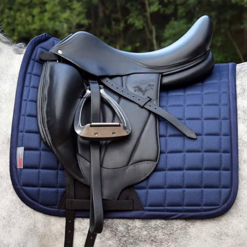 Horse Dressage Saddle Pad – Far Infrared Ceramic Lining – Protechmasta Airmesh - Navy Blue - Cob