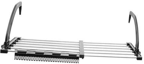 VALICLUD Stendibiancheria Laundry in Acciaio Inossidabile Richiudibile 42-73cm per Balconi e Davanzali, Design Salvaspazio per Asciugare Calzini e Sciarpe