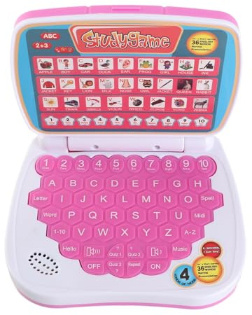 Asixxsix Kids Laptop, Educational Kids Learning Laptop, 5 Learning Modes Computer for , Build Thinking Skills English Toddler Computer for Over 3 Years Old