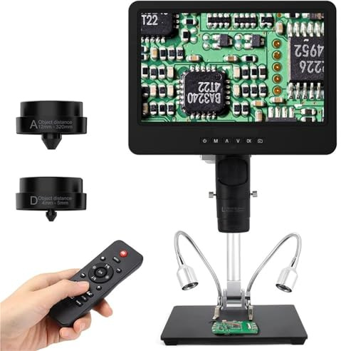 Microscope, Microscope numérique trinoculaire 2000x 2160p, compatible avec connexion PC, for vérification de soudure PCB, réparation téléphone