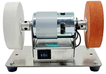 WAFOHSR Moteur De Broyeur Micro Polissage Grossier Et Fin Meule Électrique Pierre De Meulage 100W Double Broyeur Machine Artefact Table Facile à Utiliser