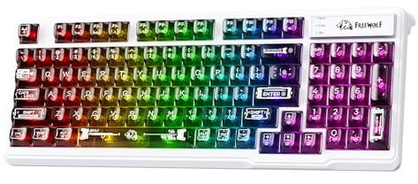 ZIYOU LANG×FREEWOLF M95 Clavier à Membrane Transparente,Clavier Gaming Filaire avec Rétroéclairage RGB, 94 Touches Silencieuses à Sensation Mécanique, Anti-Ghosting 26 Touches (Noir)