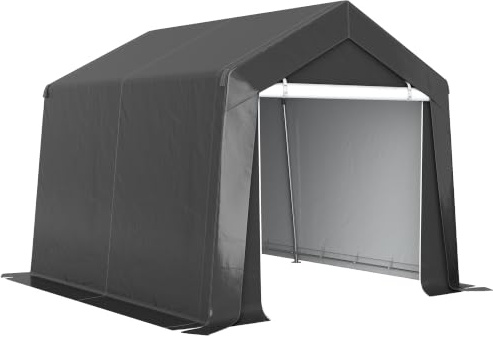 Outsunny Garagenzelt 3x3 m Wasserdicht Rolltür Gerätezelt Auto SUV | Belüftungsfenster, Verlängerte Kanten, 200 g/m² UV-beständig Lagerzelt Carport Zeltgarage für Gartengeräte Motorrad