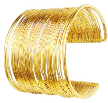 MFUOE Armlet Arm Cuff Adjustable Gold Open Armlet Coil Fashion Wrist Wrap Bracelets Greek Goddess Costume Accessories for Women
