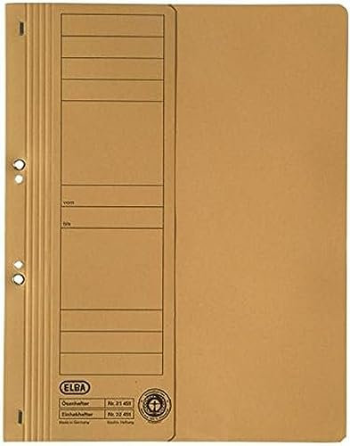 Elba Ösenhefter A4, 1/2 Vorderdeckel, Karton, kfm. Heftung, gelb, 50 Stück