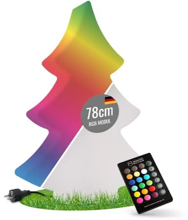 8 seasons design RGB Weihnachtsbaum Shining Tree 78cm (Weiß) Farbwechsel, großer beleuchteter LED Tannenbaum für außen & innen, Farbwechsel, dimmbar, Weihnachten Deko XL - 𝓇𝑜𝒷𝓊𝓈𝓉 und langlebig