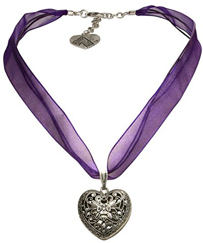Alpenflüstern Organza-Trachtenkette Trachtenherz - Damen-Trachtenschmuck Dirndlkette in traditionellen Farben DHK194