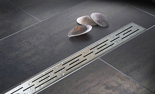 Yellowshop - Canalina Canale Di Scarico Doccia A Pavimento Modello Linea Bagno Griglia In Acciaio Inox Sistema Drenaggio Varie Misure Cm 60, 70, 80, 90, 100 (Cm 90)