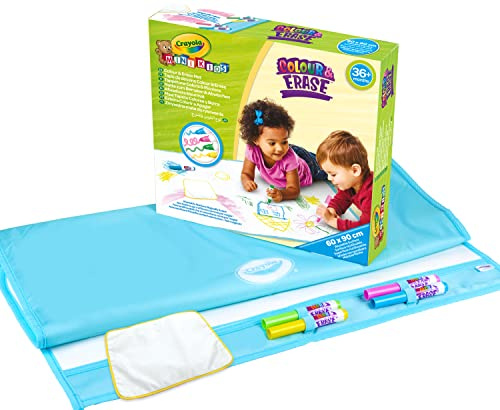 CRAYOLA Mini Kids - Tapis de Dessin Pliable pour Enfants, Surface Réutilisable, Feutres Magiques et Chiffon Nettoyant - Âge Conseillé: à Partir de 36 Mois