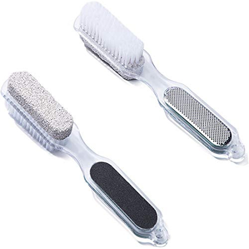 Hornhautraspel 4 in 1 Raspelfeilen für die Fußpflege und Pediküre, Hornhautentferner Fußraspel Doppelseitig Hornhautfeile mit Ergonomischem Griff für Pediküre und Fußpflege, Doppelseitig