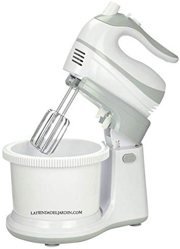 Suinga Batteur électrique 500 W avec bol et support, Prep Mix+ Batteur électrique 500 W avec fouets, bol 3L, 5 vitesses, blanc
