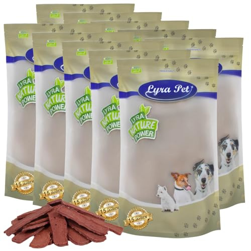 Lyra Pet® 10 kg Pferdefleischstreifen getrocknet - Kausnack für Hunde | Leckerli für Hunde - Proteinreicher Kauartikel mit Pferdefleisch - Idealer Belohnungs- und Trainingssnack - Gut verträglich