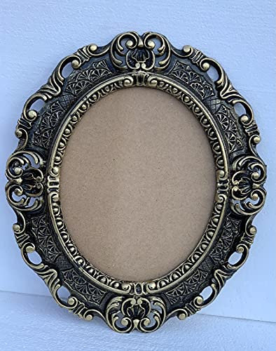 Cadre photo baroque noir doré ovale sans verre Completto antique classique 45 x 38 cm Prunk Cadre photo 24 x 30 cm