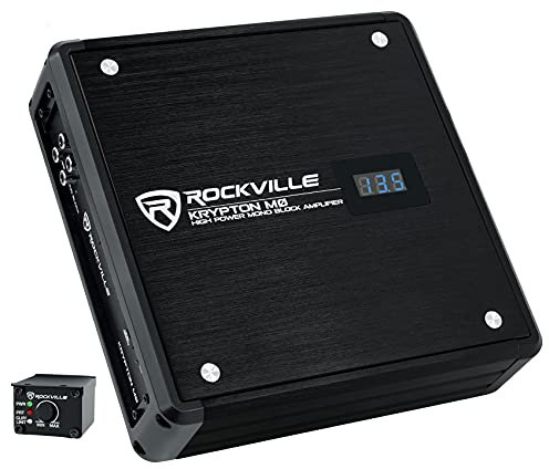 Rockville KRYPTON-M0 1400w Peak/350w RMS Mono 1 Ohm Amplificatore Auto Amplificatore Amplificatore Amplificatore + Telecomando
