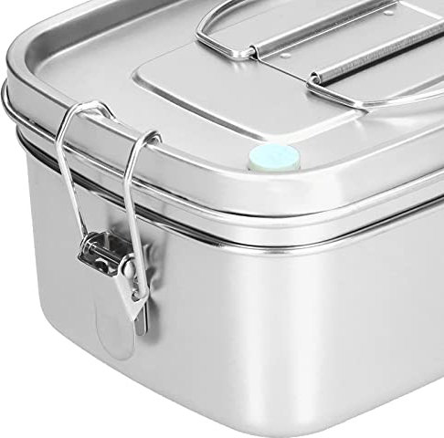 TOPINCN Lunch Box,1.5L 2 Layer Lunch Box Portable Leakproof 304 Stainless Steel Bento Food Container Dinnerware(True Color)
