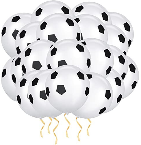 Ainiv Ballons et Football Imprimés, 20 Ballons d'Anniversaire en Latex, Jusqu'à 12, Amoureux du Football, Fête Sportive