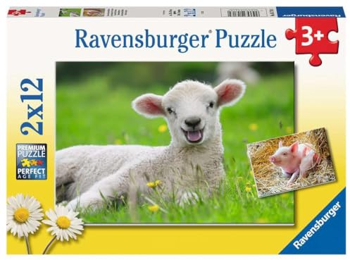 Ravensburger Puzzle Unsere Bauernhoftiere - 2x12 Teile Puzzle ab 3 Jahre | 2x12 Teile Puzzle, Kinderpuzzle ab 3 Jahre, Ravensburger Qualität