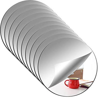 Yxyaolee 15cmx2mm Acryl Spiegel Rund Selbstklebend Abnehmbarer Spiegelfliesen Selbstklebend,DIY Wandspiegel Dekospiegel,für Zuhause,Schlafzimmer,Wohnzimmer,Heimdekoration(10 Stück)