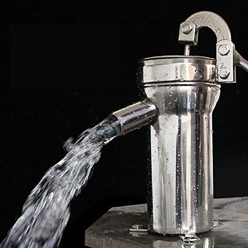 JMorCO Handpumpe, gerades Rohr, Edelstahlpumpe, Brunnen, Handwasserverteiler, Brunnenölpumpe, max. Hub 10 m, Höhe 23,5 cm