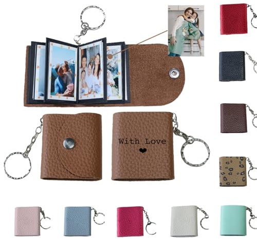 uniqicon Personalisierter Mini fotoalbum Schlüsselanhänger,schlüsselanhänger mit foto,geschenke für freundin,personalisierte geschenke männer,freundinnen geschenkideen,fotoalbum mini,10 Fotos