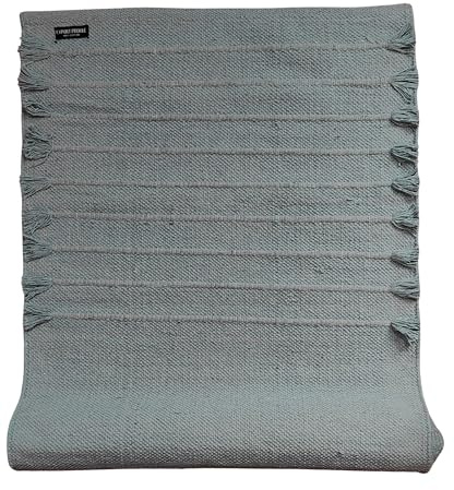 EXPORT PROFILE: Indische handgefertigte Yogamatte aus 100 % Bio-Baumwolle, für Hot Yoga, natürliche Yogamatte, handgewebtes Material, handgewebtes Material, 183 x 61 cm