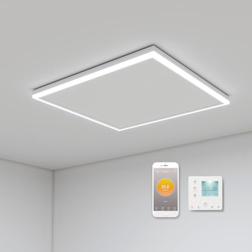 Riscaldamento a infrarossi con termostato da 400 Watt, riscaldamento a soffitto a infrarossi con illuminazione a LED, riscaldamento a infrarossi, montaggio a soffitto, controllo tramite app,