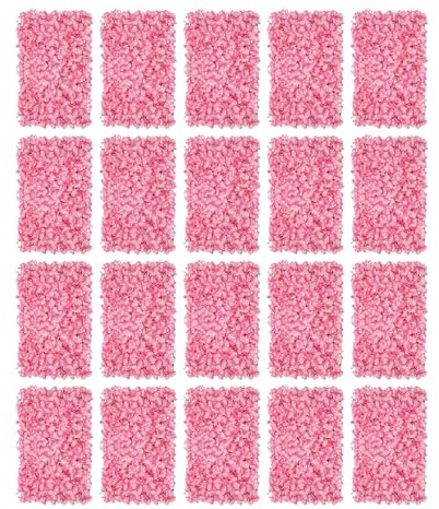 TouTToNG Kunstblumen Wandpaneele Blumenwand 60 * 40Cm, Seide Künstliche Blume Rosen Wand Paneel DIY Hintergrund für Hochzeit Party (20, Rosa)
