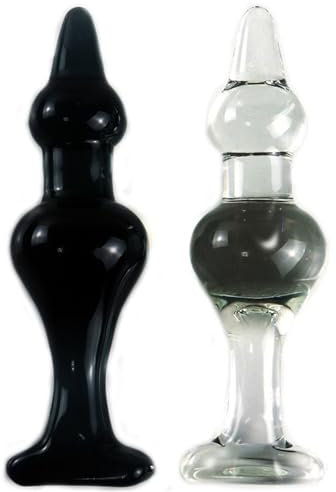 Tplkxurib Konisch Anal-Dilatator Glas Analplug Glatt Analdildo Vagina Prostata Massage Stimulierender ButtPlug Glasplug Fetisch Masturbation Butt Plug Sex Spielzeug für Männer Frauen,Clear,L