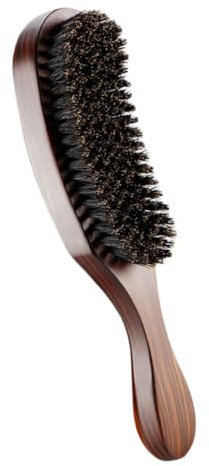 HONMEET Bartbürste aus Buchenholz mit Naturborsten für Herren zur Bartreinigung und Styling Komfortabler Griff für Salon und Haarpflege zu Hause