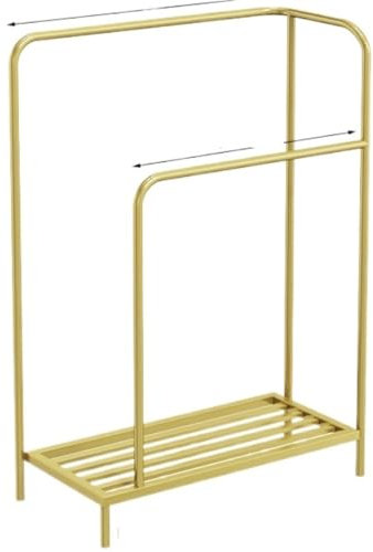 Towel Rack Standing Towel Rail 2 Tier Bars Towel Stand With Storage Shelf Metal Freestanding Towel Rack For Bathroom Towel Holder Free Standing (Color : Gold)