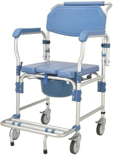 SXTYFBB Comoda Sedia da Toilette, Sedia a rotelle per Anziani con Comoda, Sedia da Doccia con Ruote Sedia da orinatoio Portatile per Adulti Sedia da orinatoio Sedia con Ruote con Toilette Integrata
