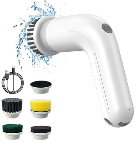 Yuattory Purificador de Suelo Rotativo Eléctrico, Purificador de Suelo de Ducha Eléctrica sin Cepillo de Limpieza de Mano para, Cocina(A)