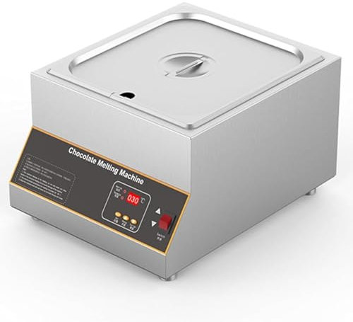 YLANMEI 500W Commercial Chocolate Tempering Machine 0℃~95℃ Chocolate Melter with 12L Pots Auto Temp Control Water Heating Hot Chocolate Melting Machine,1tank