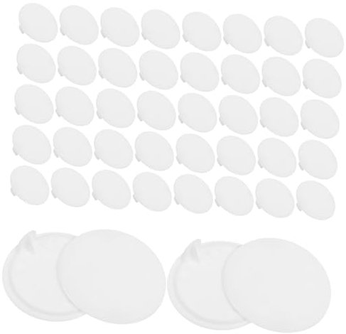 IWOWHERO 50pcs Furniture Hole Caps Button Plugs for Furniture Desk Cord Hole Cover Screw Plugs White