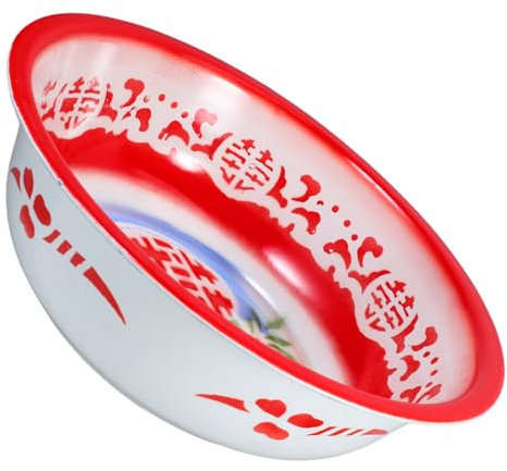 Vaguelly De Enamel Para Grande Tazón Vintage De Esmalte Para Cocina Para Lavar Verduras y Preparar Alimentos Diseño Clásico y