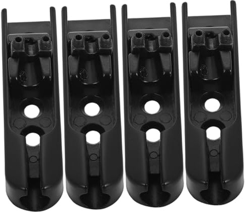 Bass Einzelbrücke 4 Stück für 4-saitigen E-bass mit Schrauben | Geteiltes Design, Zinklegierung, Schwarz, Zuverlässiger Saitenwechsel, Passend für Elektrische Bassinstrumente