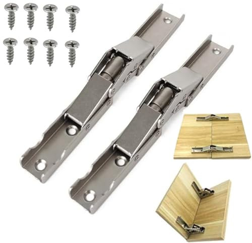 LiJuanWang Charnière de Porte Pliante/étagère,2 pièces Charnière D'étagère,Charniere Porte Placard Hidden Bracket Table Holder,avec Vis,Accessoires de Meubles,pour Portes d'armoire