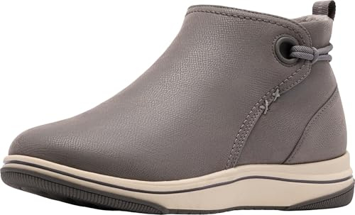 Clarks Women’s Breeze Derby CloudSteppers Lightweight Ankle Booties, Dark Grey, 9.5
