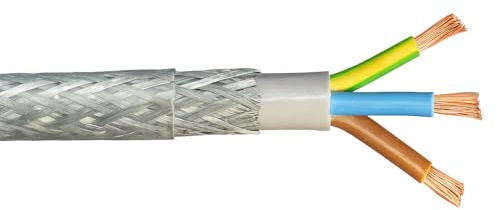 2.5mm² x 3 Core SY Control Cable – PVC Sheath | Galvanised Steel Braided Shield | Copper Conductors | Green/Yellow, Brown, Blue Cores - Various Lengths (25 Metres)