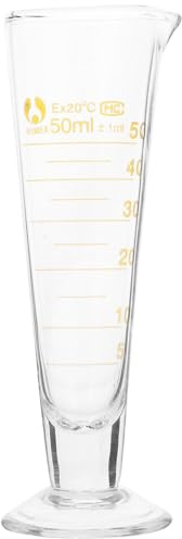 HEALEEP Vaso Medidor de Vidrio para Laboratorio y Medición Precisa de Líquidos Taza Medidora Graduada de 50ml Base Redonda y Resistencia al Calor