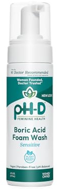pH-D Feminine Health - Boric Acid Foam Wash - pH-Balanced, Paraben-Free, and Plant-based (Sensitive, 6 Fl Oz (Pack of 1))
