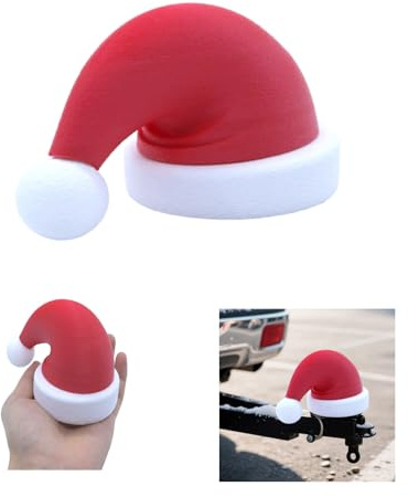 Christmas Hat for Cover Cap Trailer Coupling Decoration,3D Print,Compatible with 50mm/1.97in Ball