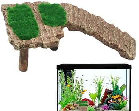 Gihioue Schildkrötenrampe - Sonnenbereich für Schildkröten-Tank,rutschfeste Kletterleiter Reptilien Ruhehabitat Für Schildkröte Echse Bartagame Aquarium Deko